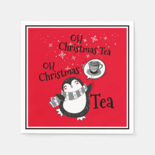 Serviette En Papier Oh Christmas Tea Penguin Lover - Boisson de thé