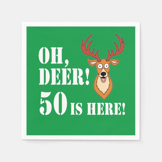 Serviette En Papier Oh Deer 50e anniversaire (Devant)