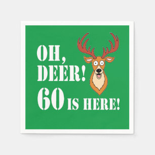 Serviette En Papier Oh Deer 60th Birthday Napkins