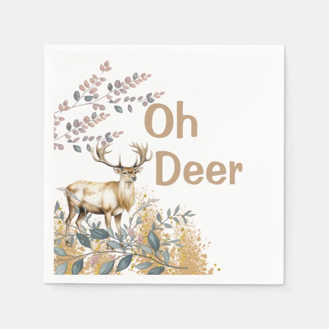 Serviette En Papier Oh Deer Baby shower (Devant)