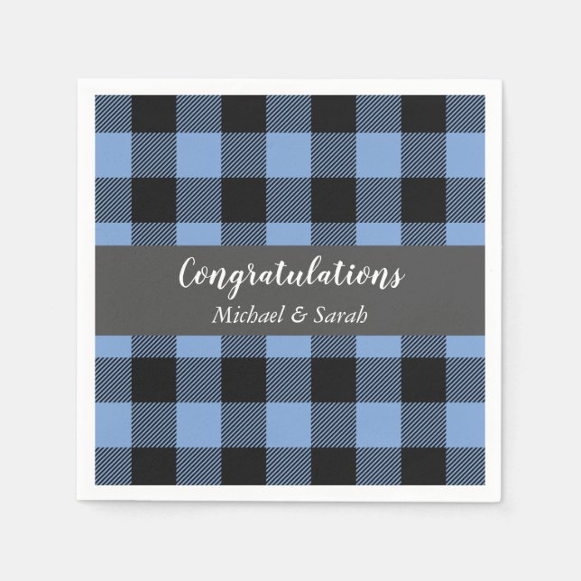 Serviette En Papier Oh Deer Baby shower Blue Boy (Devant)