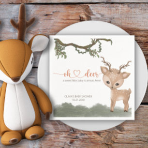 Serviette En Papier Oh Deer baby shower forestier neutre pour le genre