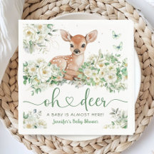 Oh Deer Baby Shower Gender Neutral Paper Napkin