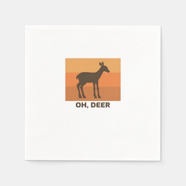 Serviette En Papier Oh Deer Classique Design Simple  (Devant)