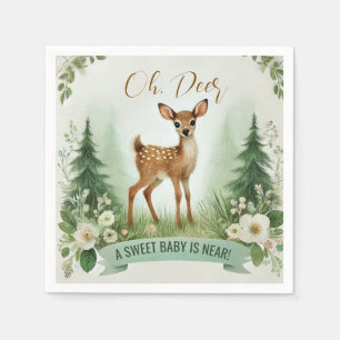 Serviette En Papier Oh, Deer ! Fête du Baby shower Woodland