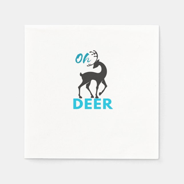 Serviette En Papier Oh Deer Minimal Design  (Devant)