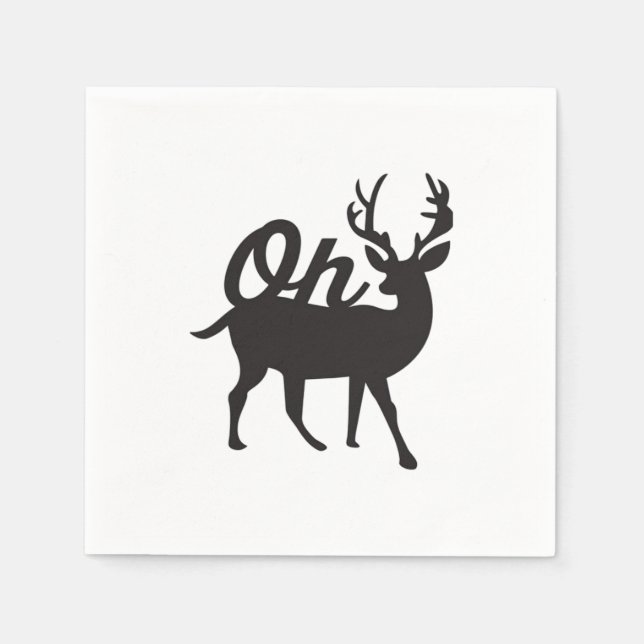 Serviette En Papier Oh Deer Rétro Ambiance Classique  (Devant)