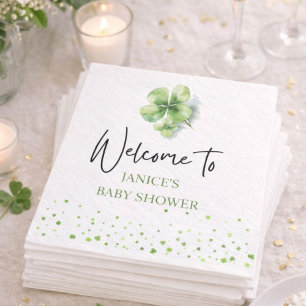 Serviette En Papier Oh Fille Fête de la Saint-Patrick Baby Shower Vert