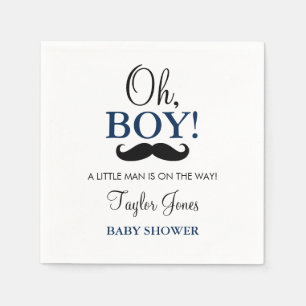 Serviette En Papier Oh garçon Baby shower moustache serviettes