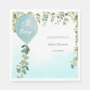 Serviette En Papier Oh garçon bleu ballon garçon baby shower verdure