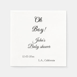 Serviette En Papier oh garçon fille baby shower ajouter nom date année