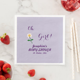 Serviette En Papier Oh Girl! Bébé Fille Mignonne Shower Fleur de Daisy