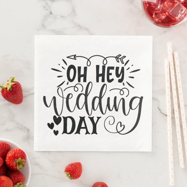 Serviette En Papier Oh Hey Jour de Mariage (En situation)