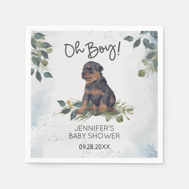 Serviette En Papier Oh mon Dieu ! Baby shower Rotweiler Puppy (Devant)