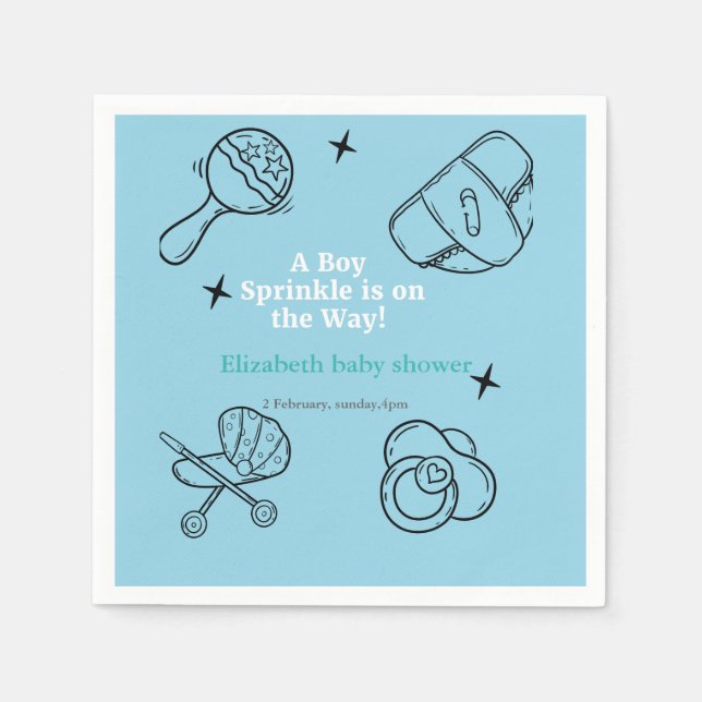 Serviette En Papier Oh mon garçon saupoudrer C'est un Baby shower garç (Devant)