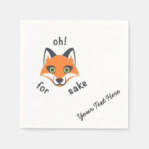 Serviette En Papier Oh! Pour Fox Sake phrase dessin animé Emoji