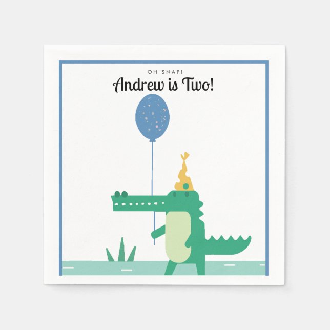 Serviette En Papier Oh Snap mignon Alligator Anniversaire de enfant Pa (Devant)