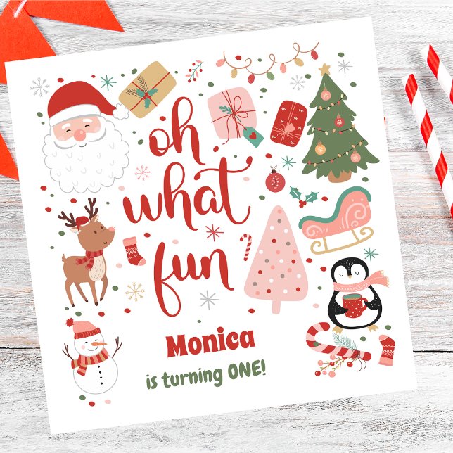 Serviette En Papier Oh what fun christmas birthday (Créateur téléchargé)