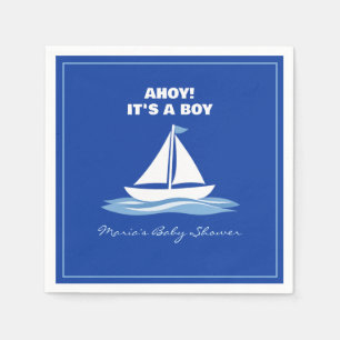 Serviette En Papier Ohé C'est un garçon ! Fête prénatale thème bateau
