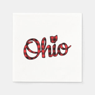 Serviette En Papier Ohio Buffalo Plaid Christmas Ohio Pride Buckeye St