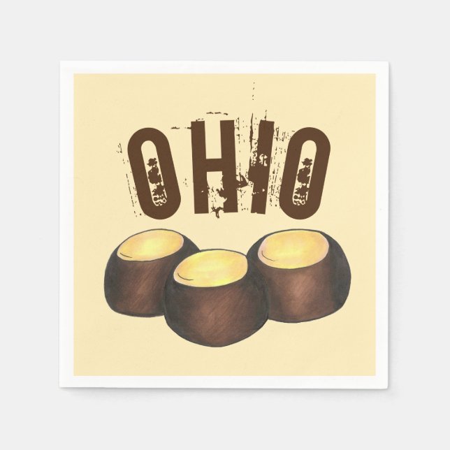 Serviette En Papier Ohio OH Beurre d'arachide Buckeye Buck Eye Nut Can (Devant)