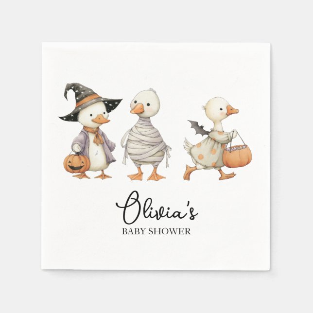 Serviette En Papier Oie d'Halloween baby shower (Devant)