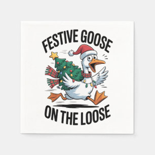 Serviette En Papier Oie festive en liberté Oie drôle