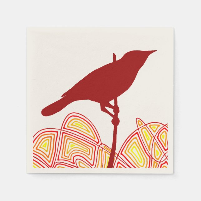 Serviette En Papier Oiseau (Devant)