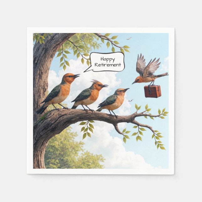 Serviette En Papier Oiseau Avec Porte-Documents De Bureau Pour La Retr (Devant)