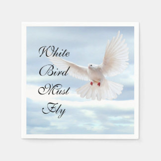 Serviette En Papier Oiseau blanc