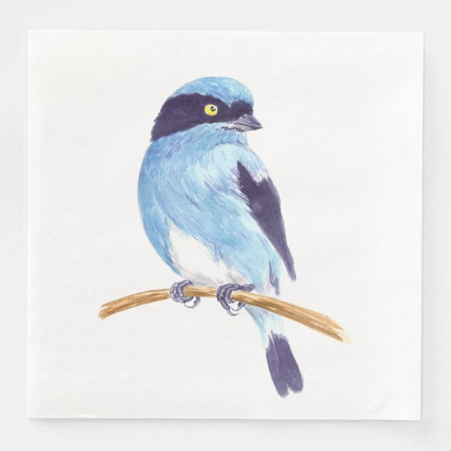 Serviette En Papier Oiseau bleu (Devant)