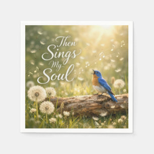 Serviette En Papier Oiseau Bleu Chantant Puis Chante Mon Âme