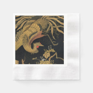 Serviette En Papier Oiseau de coq d'or Classique japonais Antique