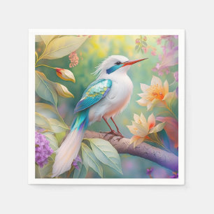 Serviette En Papier Oiseau de fantaisie à aile de sarcelle iridescente