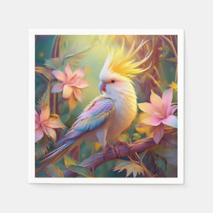 Serviette En Papier Oiseau de fantaisie Perruche à aile iridescente