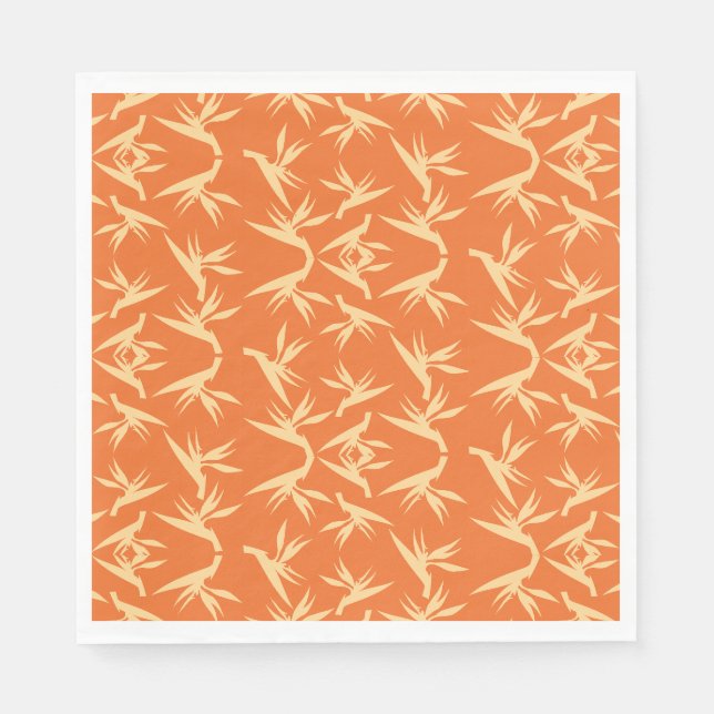 Serviette En Papier Oiseau de Paradise Flower Fabric Imprimer (Devant)