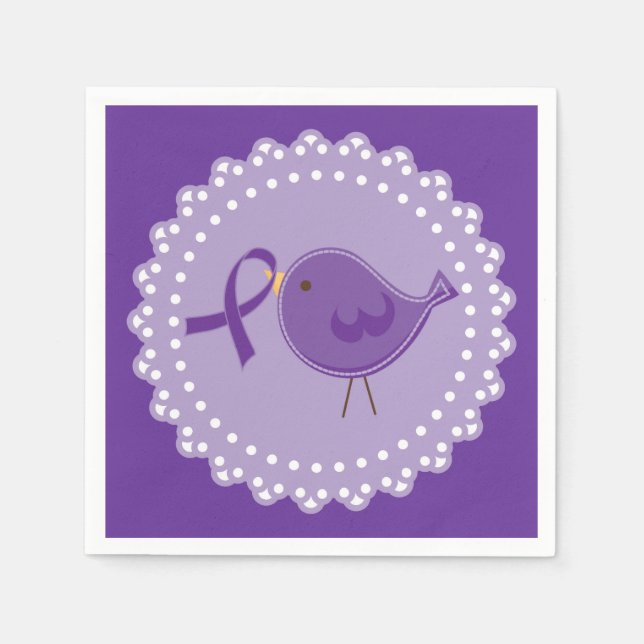 Serviette En Papier Oiseau de sensibilisation à la maladie d'Alzheimer (Devant)