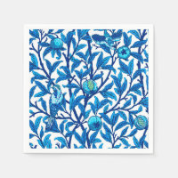 Oiseau et grenade Art Nouveau, Bleu de Cobalt