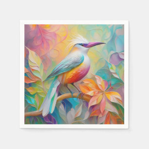 Serviette En Papier Oiseau Fantastique à Sein Rose et Bec Rose