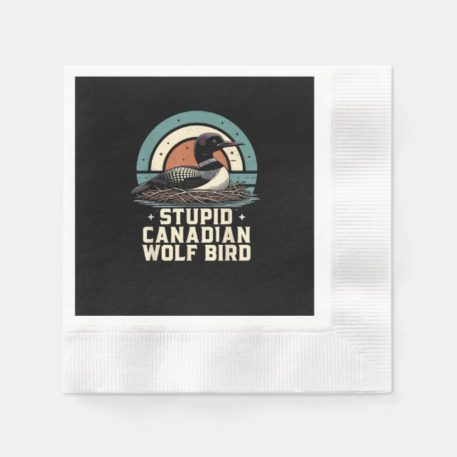Serviette En Papier Oiseau loup canadien stupide  (Devant)