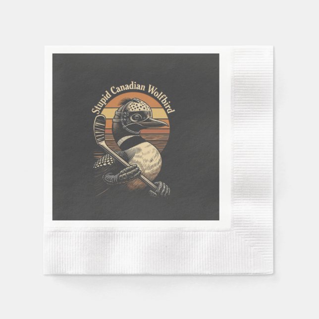 Serviette En Papier Oiseau loup canadien stupide (Devant)