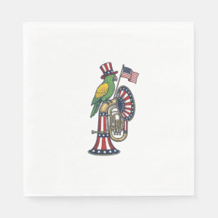 Serviette En Papier Oiseau patriotique gravure vintage musique chemise