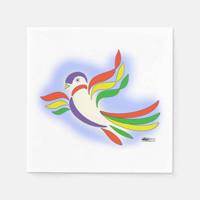 Serviette En Papier Oiseau stylisé Pigeon (Devant)