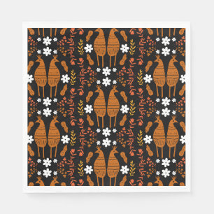 Serviette En Papier Oiseau traditionnel germanique folklorique