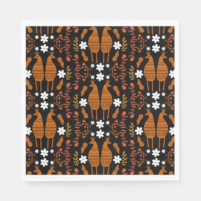 Serviette En Papier Oiseau traditionnel germanique folklorique (Devant)