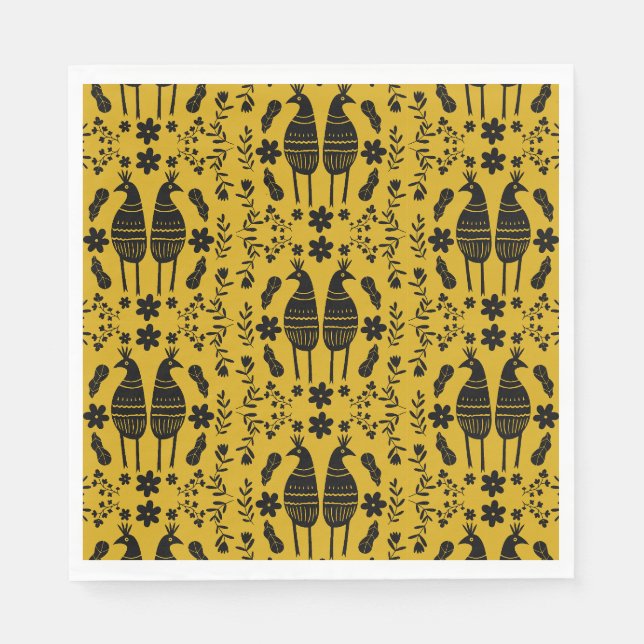 Serviette En Papier Oiseau traditionnel germanique folklorique (Devant)