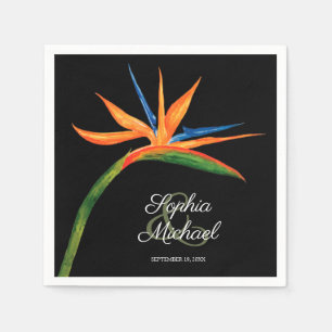 Serviette En Papier Oiseau tropical du Paradis Mariage botanique