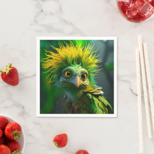 Serviette En Papier Oiseau vert