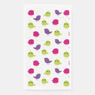 Serviette En Papier Oiseaux colorés mignons