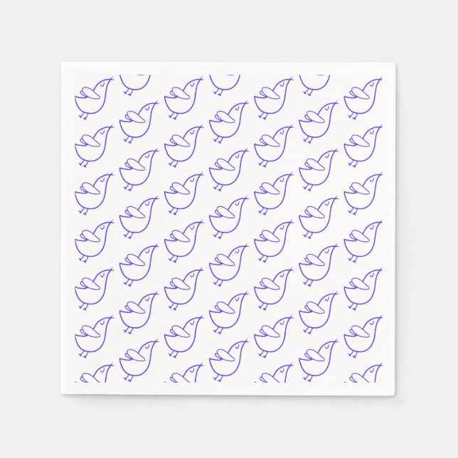 Serviette En Papier Oiseaux pacifiques (Devant)